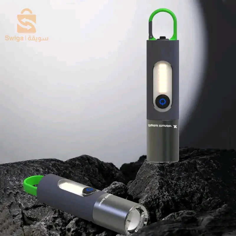 مصباح يدوي LED زوومابلي 4 أوضاع، قابل لإعادة الشحن 1800 مللي أمبير$👍