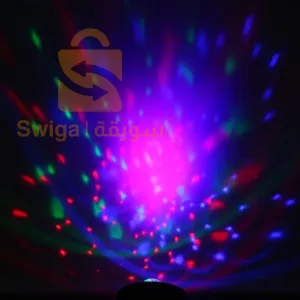 جهاز عرض ضوئي ليزر RGB يدور بتأثيرات ستروبوسكوب 6 في 1$👍