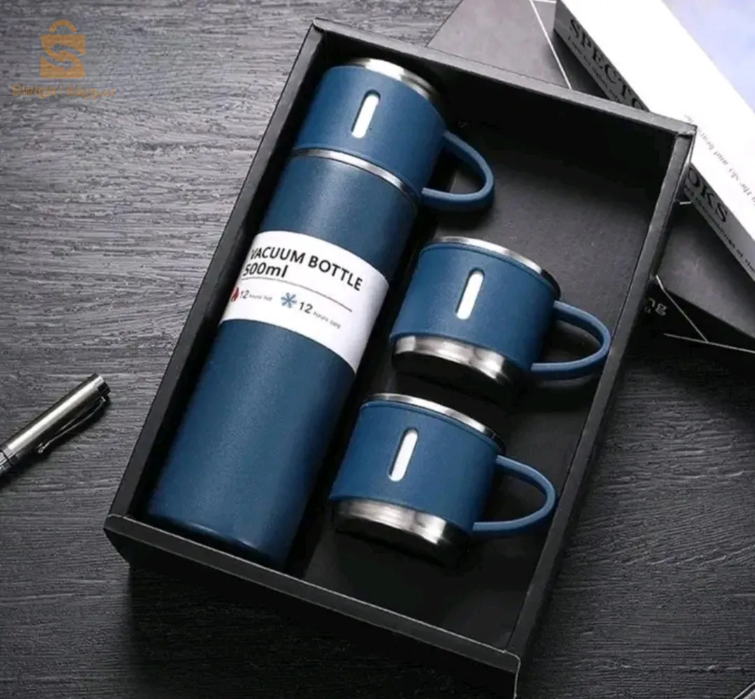 Ensemble de Tasses & Thermos Double Couche En Acier Inoxydable 500 mL