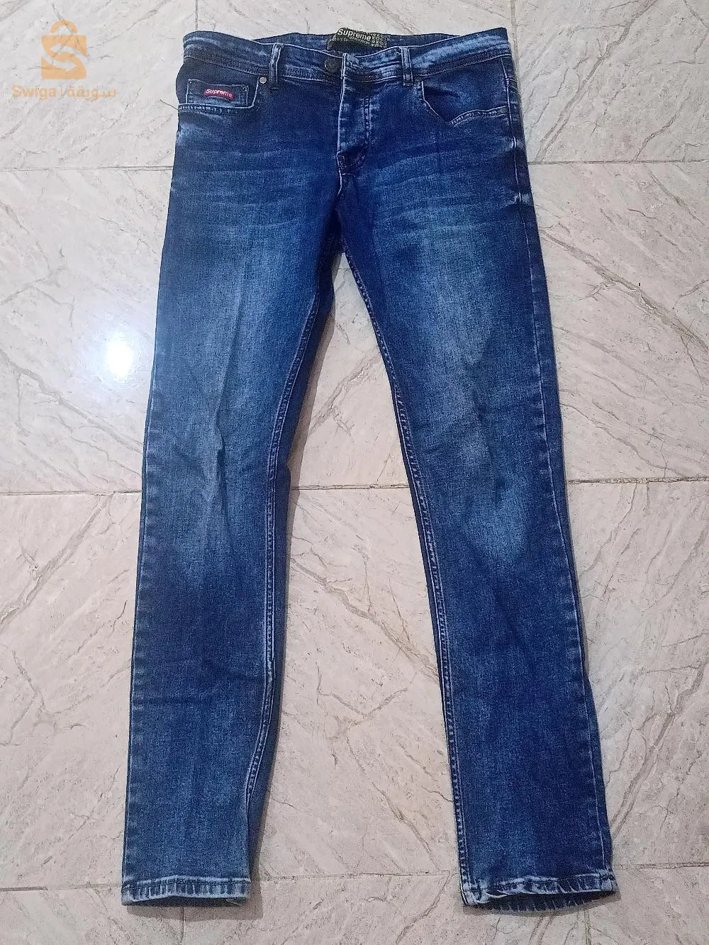 سروال جينز supreme louis vuitton