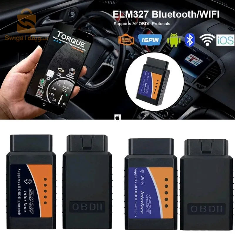 أدوات تشخيص السيارات V1.5 Obd2 الماسح الضوئي SAE J1850 بلوتوث/واي فاي لنظام أندرويد/ISO 9141 Vgate Icar2 قارئ الرمز$👍