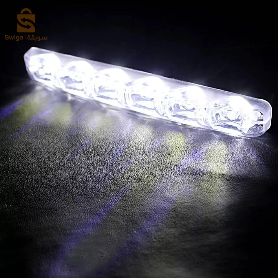 قطعتان من مصابيح النهار للسيارة العالمية 10 مصابيح LED DRL مصابيح الضباب فائقة السطوع تيار مستمر 12 فولت$👍