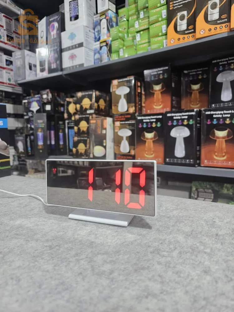 ساعة منبه رقمية بمرآة LED، ساعة إلكترونية DS-3618L$👍