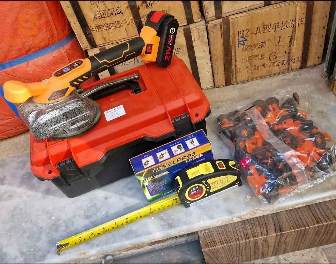 Pack carrelage venteuse + mètre laser + niveau faïence