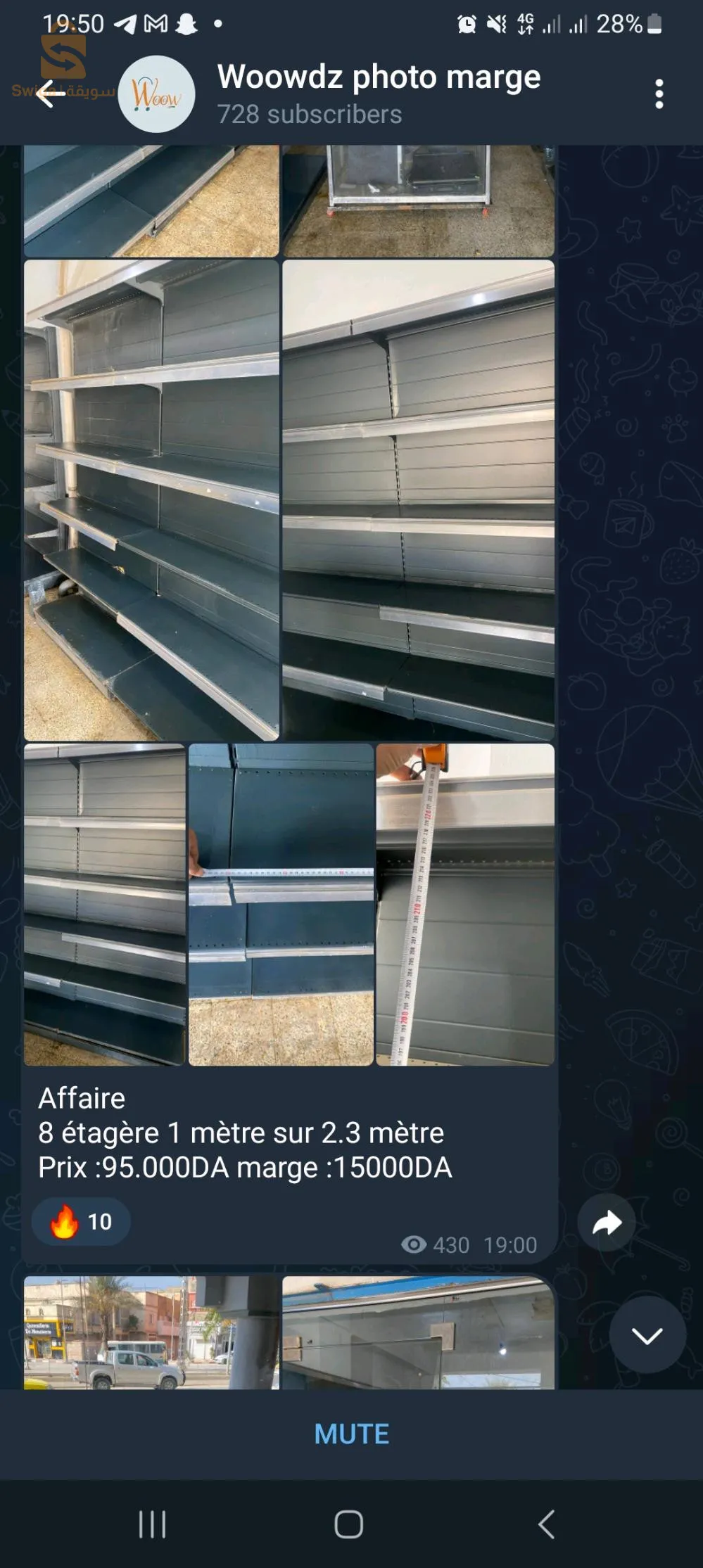 étagère 1metre sur 2,30