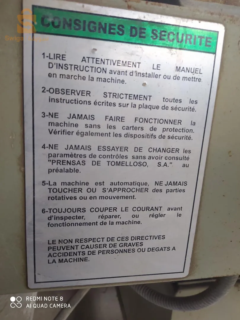 Vente de matériel d'usine Manoukush