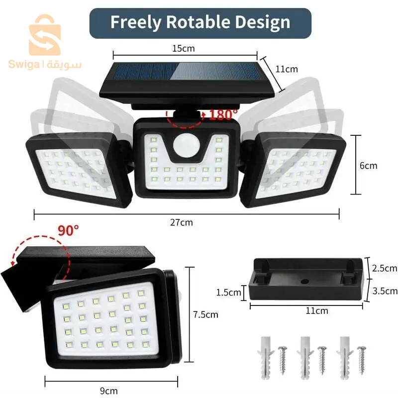 مصباح شمسي خارجي مقاوم للماء 112 LED مع كاشف حركة FL-1725A$👍