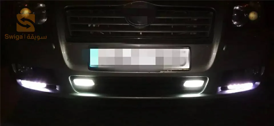 قطعتان من مصابيح النهار للسيارة العالمية 10 مصابيح LED DRL مصابيح الضباب فائقة السطوع تيار مستمر 12 فولت$👍