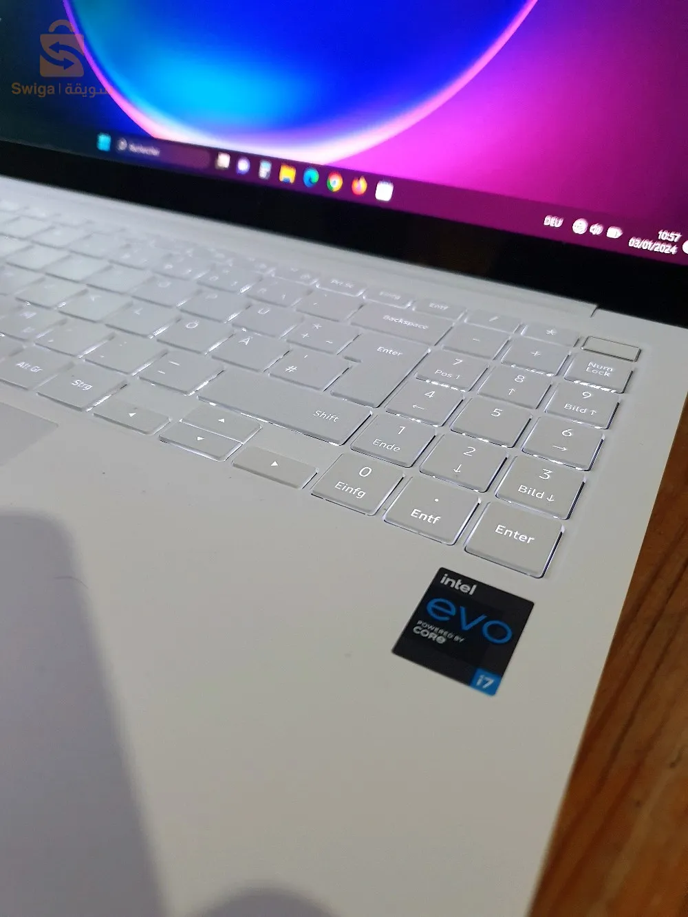 Pc portble Samsung galaxy book pro. 
I7 11gne 
16gb ram ddr4x
512 nvam 3.1
Ecro 16 inch amoled 1080p (4k hdr 10 plus)
Sound by AKG (Dolby atmos) 7.1 
Gpu intel Iris xe 4gb 
Battery: plus 7h.
Calvi lumens 
Plus windows 11 
Charger original Samsung 65w.
Eta:10/10 .
Number:05/53/41/00/72.
Prix 128000da