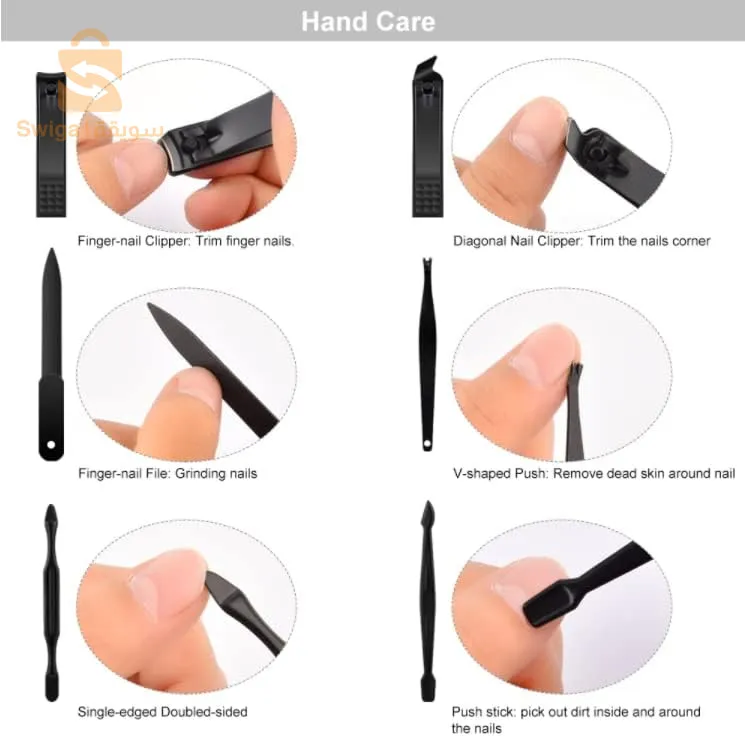 Kit de 15 pcs manucure et pédicure professionnel en acier inoxydable - مجموعة من 15 قطعة من مانيكير وباديكير احترافي من الفولاذ المقاوم للصدأ$👍