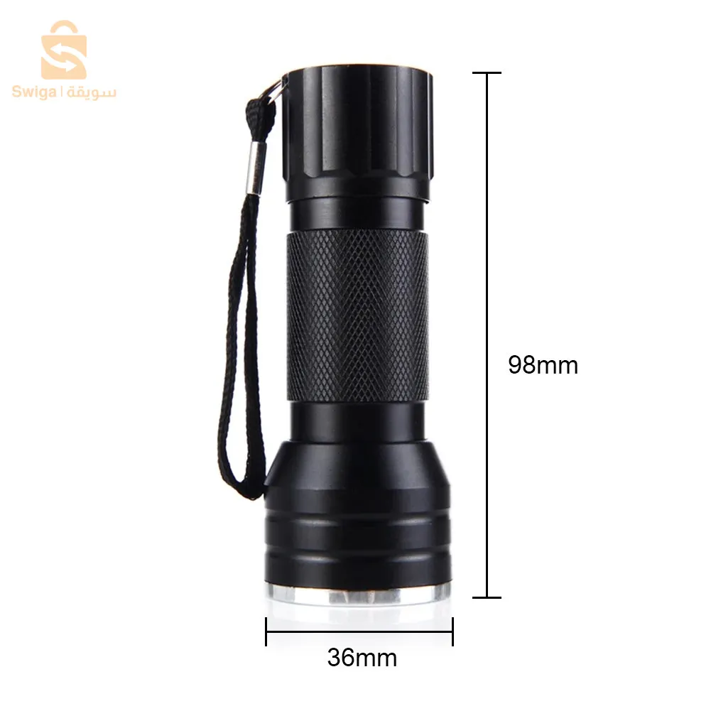 lampe de poche UV 21LED en alliage d'aluminium détecteur des scorpions et faux billet - المصباح بالأشعة فوق البنفسجية كاشف للعقارب والعملات المزورة$👍