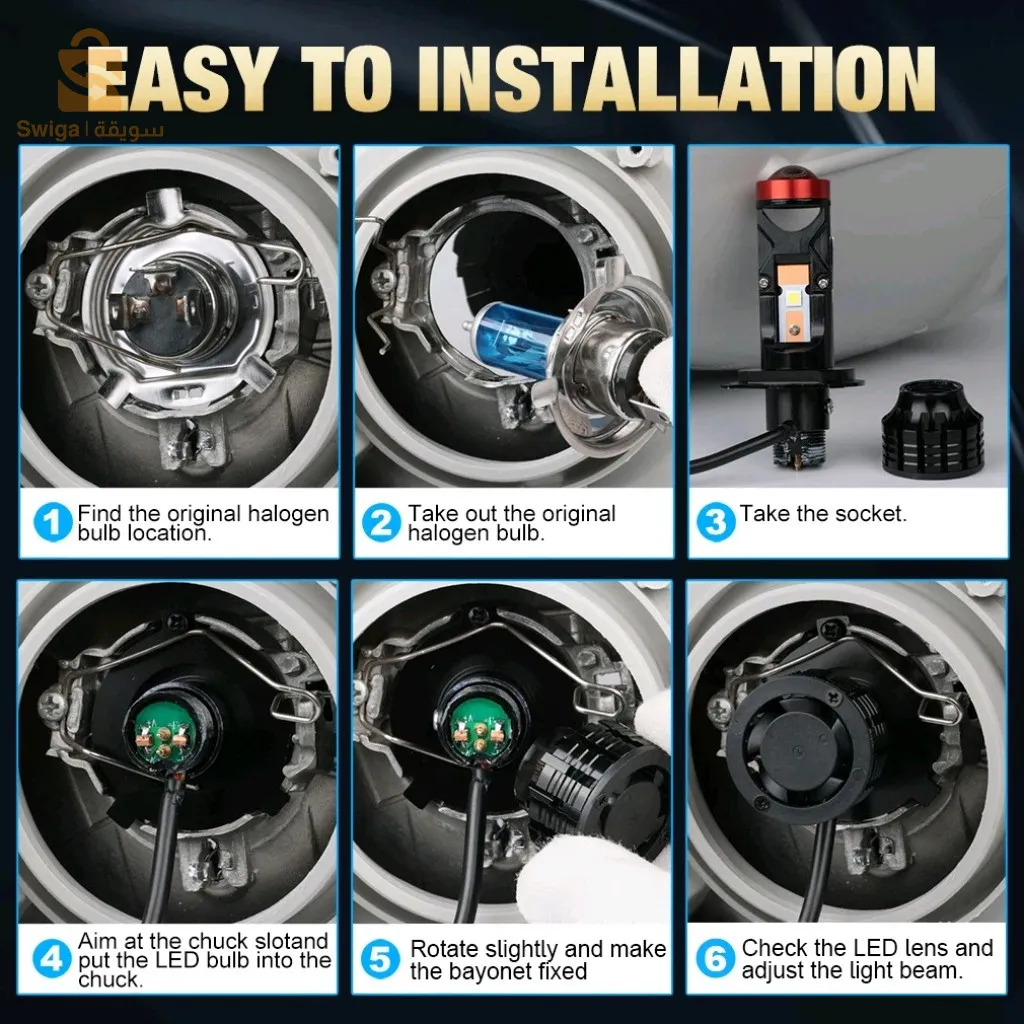 Mini Loup U7 Led & Xenon 100W 22000LM H4 H7, U7 - مصابيح سيارة الامامية$👍