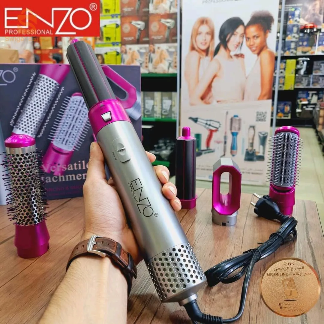 Brosse Enzo 🇮🇹 Professional 5 Versatile Attachements EN-6206 🔵