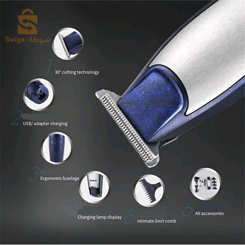 Tondeuse à cheveux électrique Zero Sans Fil KEMEI KM-5021 Waterproof