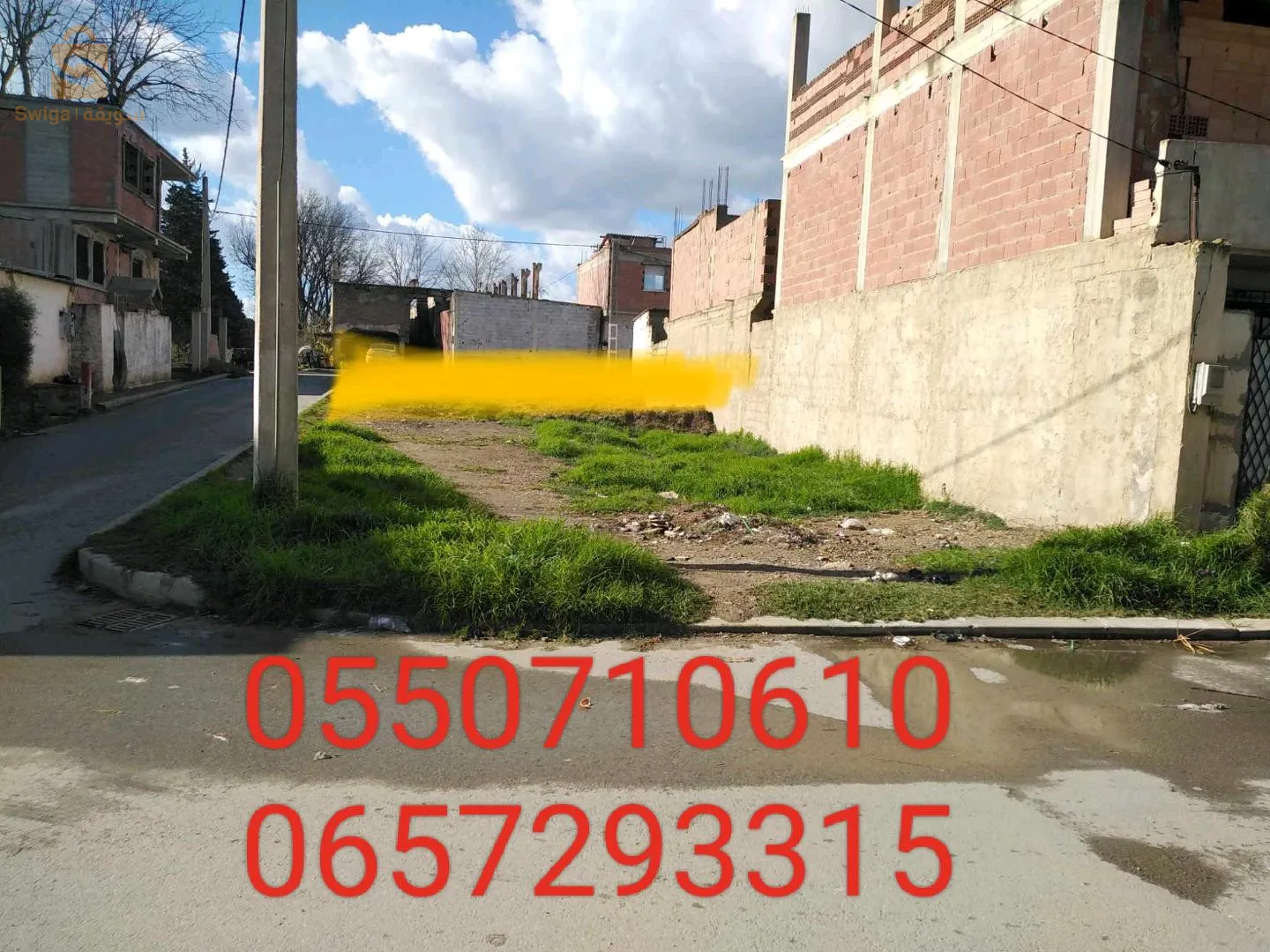 بيع قطعة أرض بلدية بوفاريك طريق الشبلي بكل الوثائق