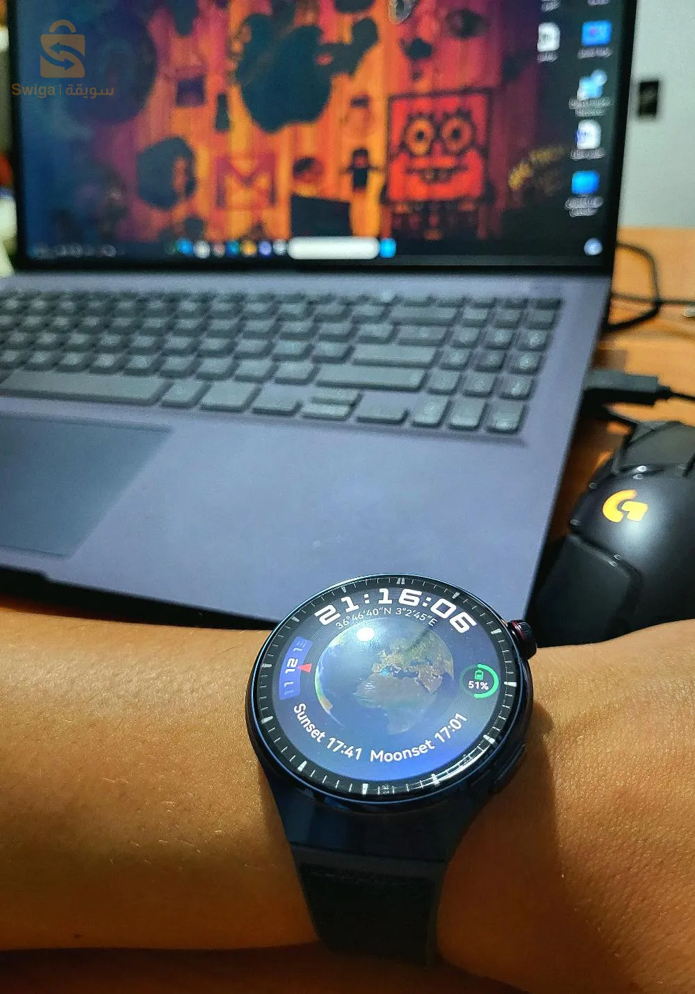 Huawei watch 4 pro titanium bleu