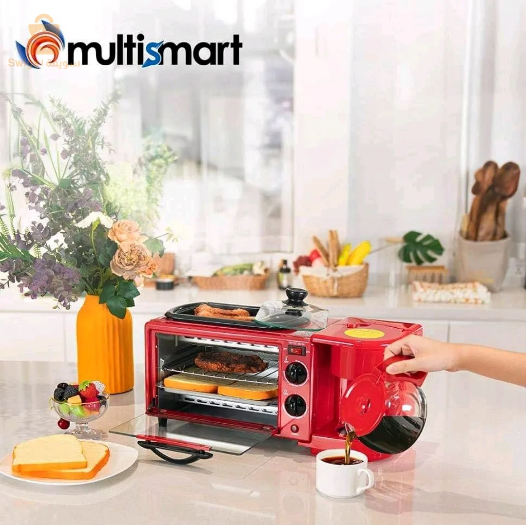 Multismart Four Électrique Grillade Et Cafetière 3 En 1$🤍🤍