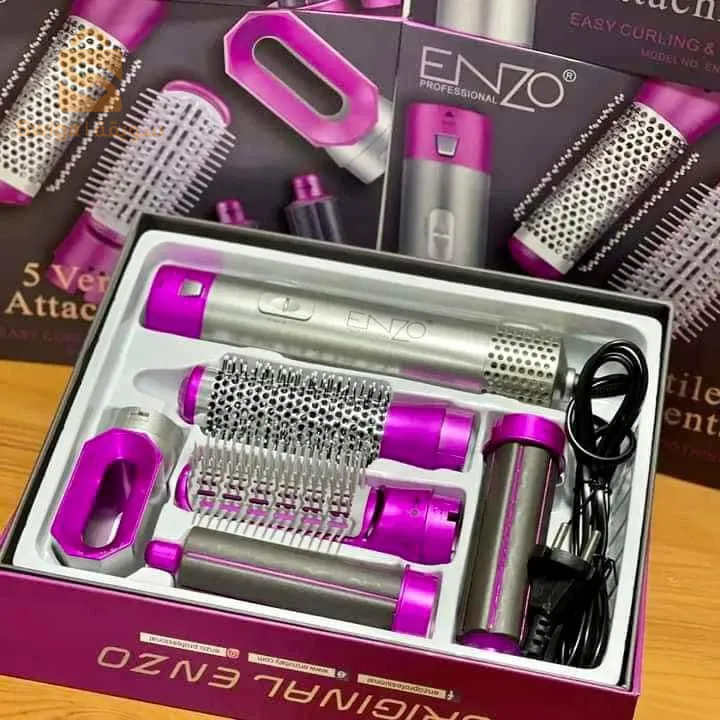 Brosse Enzo 🇮🇹 Professional 5 Versatile Attachements EN-6206 🔵