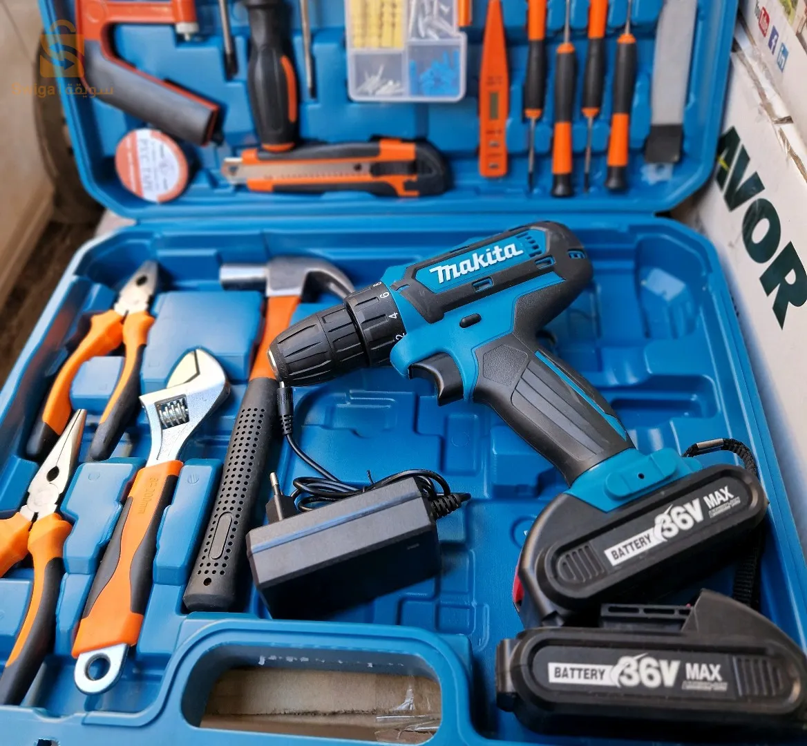 Caisse visseuse MAKITA 36vVisseuse à percussion 36vDouble batterie lithium  dewalt avec accessoires 108 pièces 13000دج066{955230فب👉viber watts