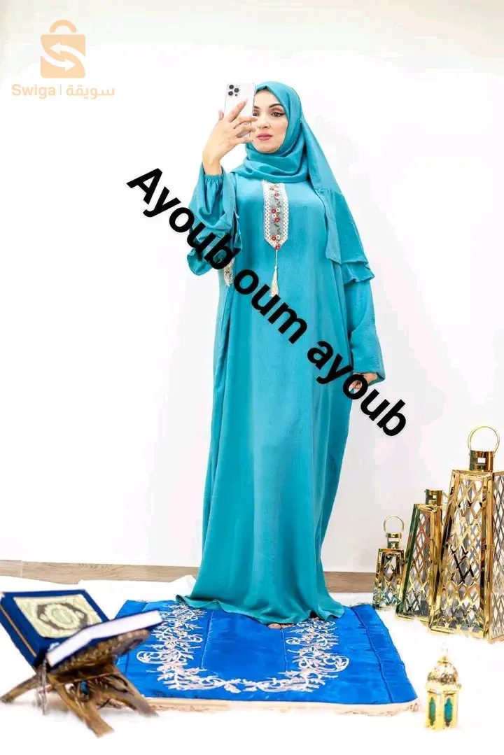 طقم الصلاة قطعتين قماش كريب ستوندار يلبس ليطاي لكبار مع هدية منا لكم و توصيل متوفر مرحبا بكم