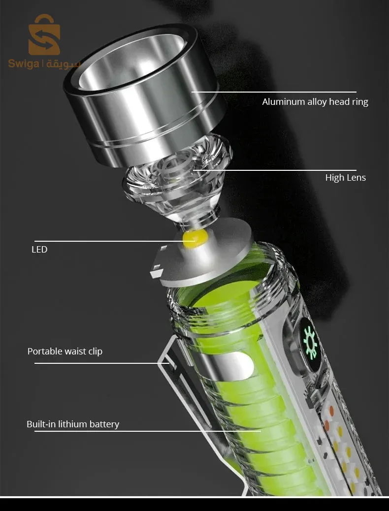 مصباح LED صغير متعدد الوظائف فائق السطوع مع مغناطيس$👍