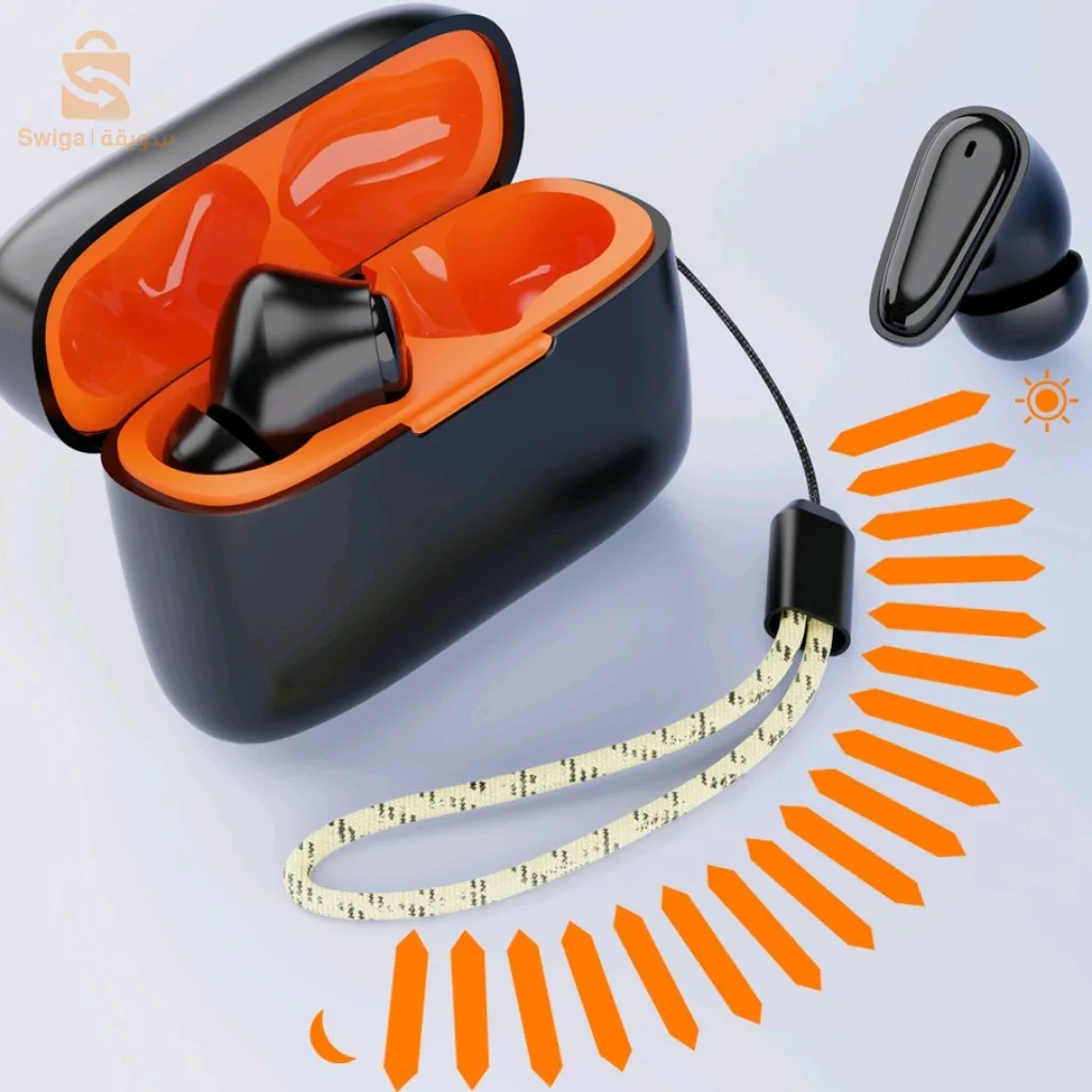 سماعات أذن بلوتوث لاسلكية، سماعة أذن بدون استخدام اليدين، لون أسود DUNTH DU-T249$👍