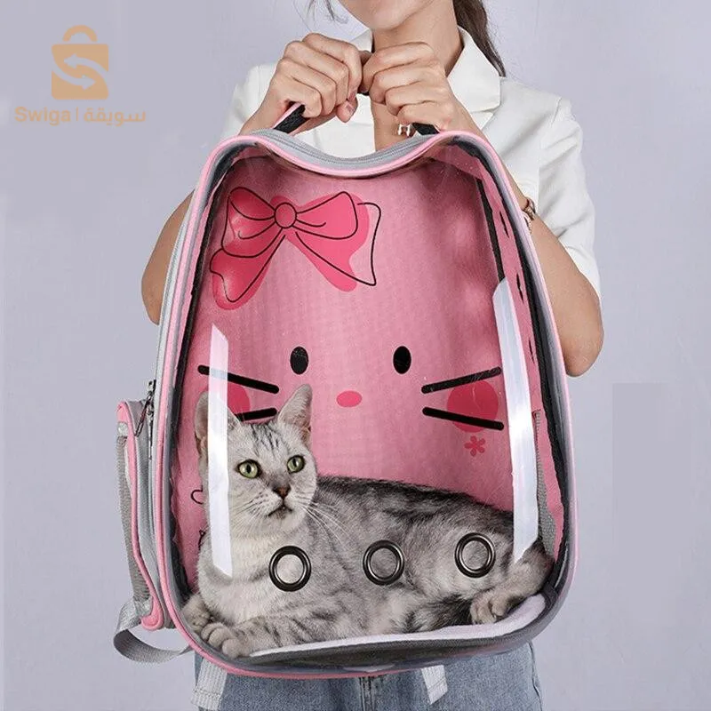 حقيبة ظهر محمولة شفافة على شكل فقاعات للقطط$👍