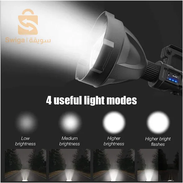 Lampe Torche W590 Rechargeable Avec Power Bank et Trépied $🤍🤍