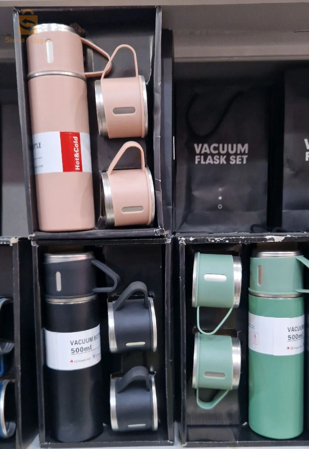 Ensemble de Tasses & Thermos Double Couche En Acier Inoxydable 500 mL