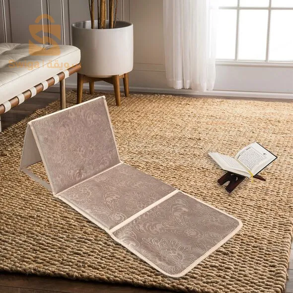 Tapis de prière pliable de luxe 2 en 1 avec sac pour un transport facile avec dossier ergonomique Tapis De Prière Avec Dossier Pliable 106x48