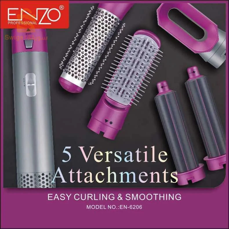 Brosse Enzo 🇮🇹 Professional 5 Versatile Attachements EN-6206 🔵
