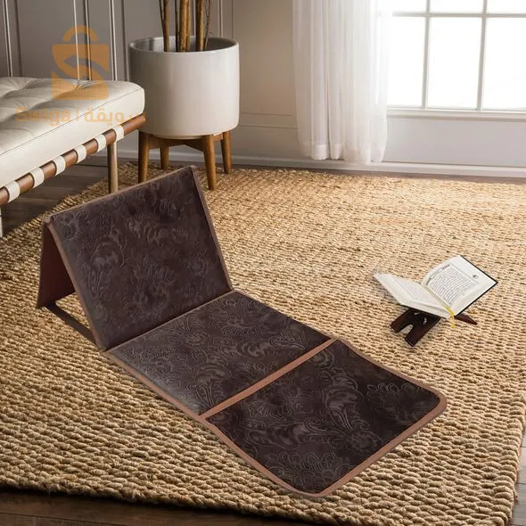 سجادة صلاة الفاخرة قابلة للطي 2في1 مع حقيبة لحمل سهل بمسند ظهر مريح Tapis De Prière Avec Dossier Pliable 106x48