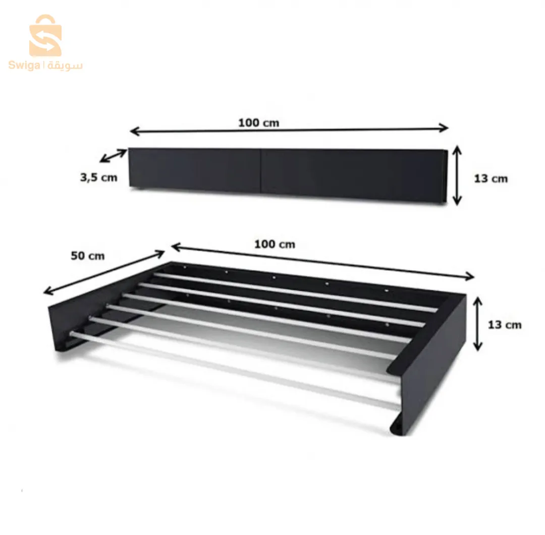 مجفف ملابس مثبت على الحائط وقابل للطوي