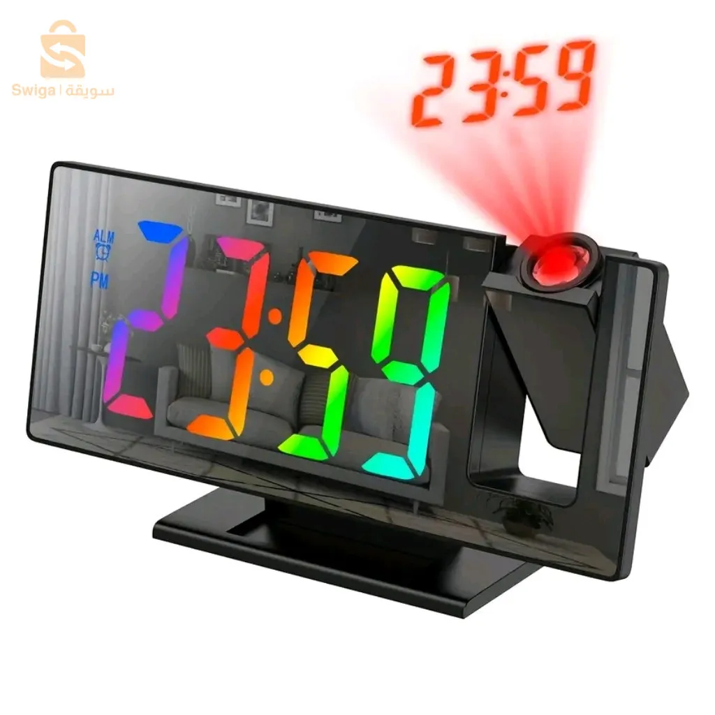 ساعة منبه رقمية ذكية مع جهاز عرض USB بدرجة حرارة 180 درجة RGB، غفوة DS-3618LP-C$👍