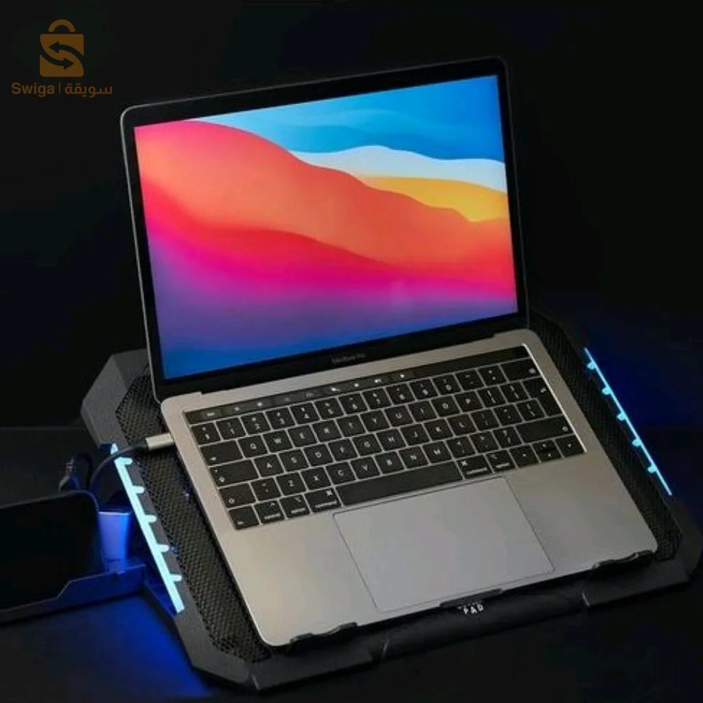 مبرد احترافي مزود بمروحتين و7 أوضاع للكمبيوتر المحمول مع دعم للهاتف المحمول RGB S900$👍