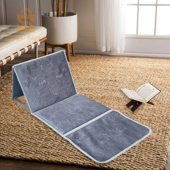 Luxury Foldable Prayer Rug 2 in 1 with Bag for Easy Carrying with Ergonomic Backrest Tapis De Prière Avec Dossier Pliable 106x48