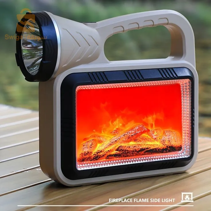 lampe de camping solaire LED à flamme d'atmosphère multifonction charge USB et Power-bank