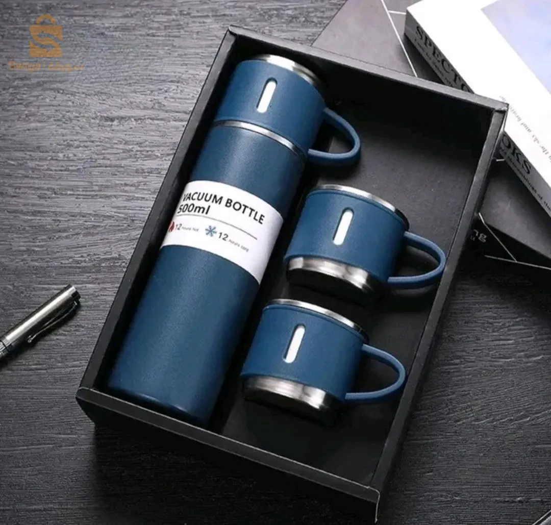 Ensemble de Tasses & Thermos Double Couche En Acier Inoxydable 500 mL