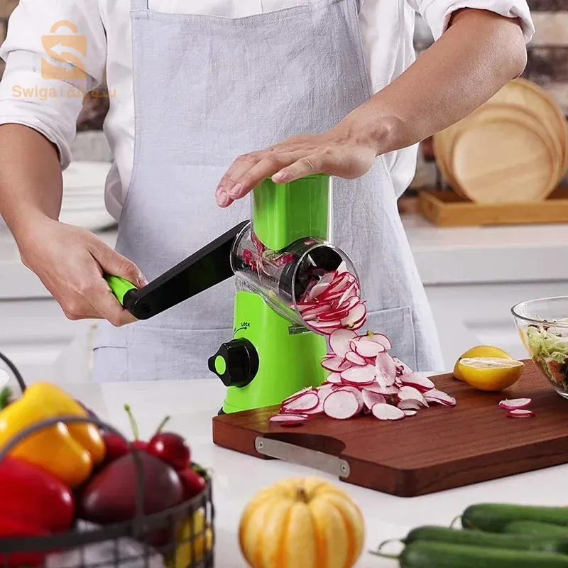 Coupe-légumes rotatif manuel multifonctionnel - الجهاز اليدوي المساعد مبشرة وقطاعة متعددة الاستعمالات للمكسرات والخضار والجبن$👍