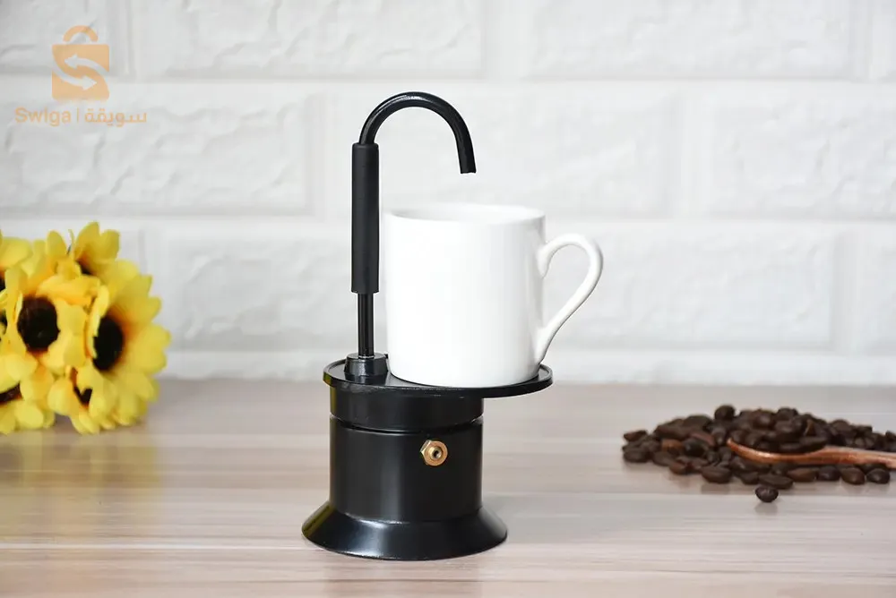 Cafetière Italienne Moka à Tube en Alliage d'Aluminium 50ml V2 - ماكينة صنع قهوة الموكا الإيطالية بأنبوب من سبائك الألومنيوم$👍