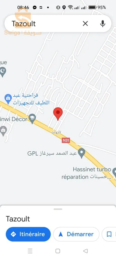 ارض 141 متر دوبل فاساد دفتر عقاري طريق تازولت