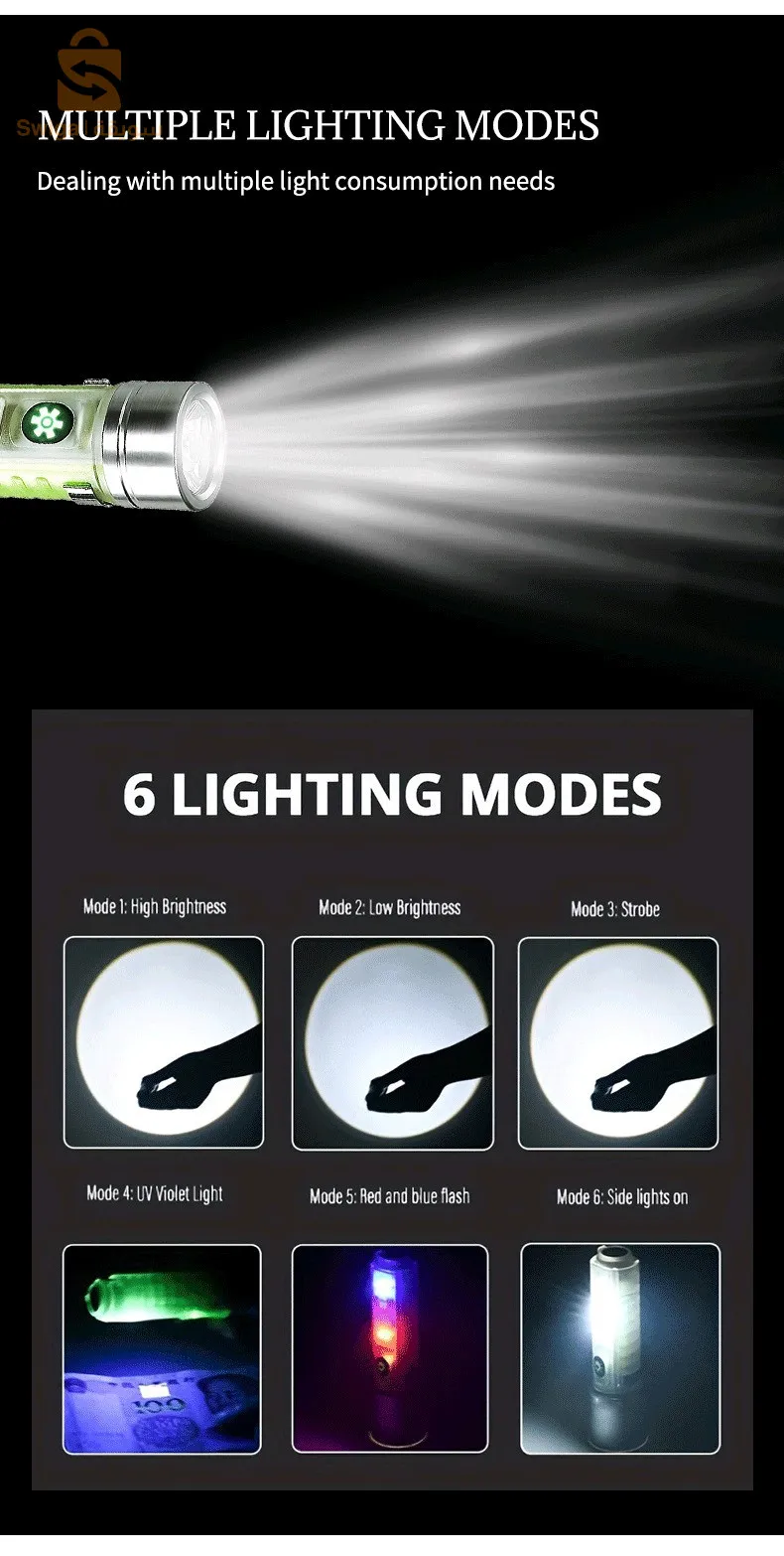 مصباح LED صغير متعدد الوظائف فائق السطوع مع مغناطيس$👍