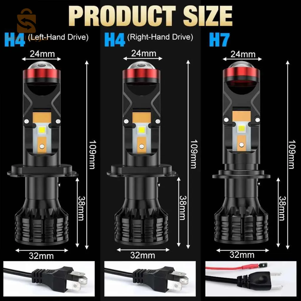 Mini Loup U7 Led & Xenon 100W 22000LM H4, U7 - مصابيح سيارة الامامية$👍