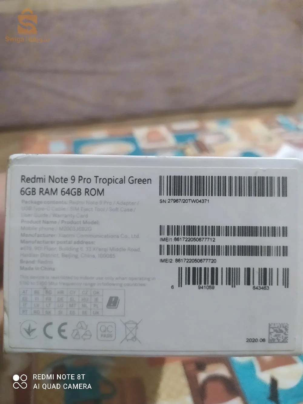 redmi note 9pro très bon état