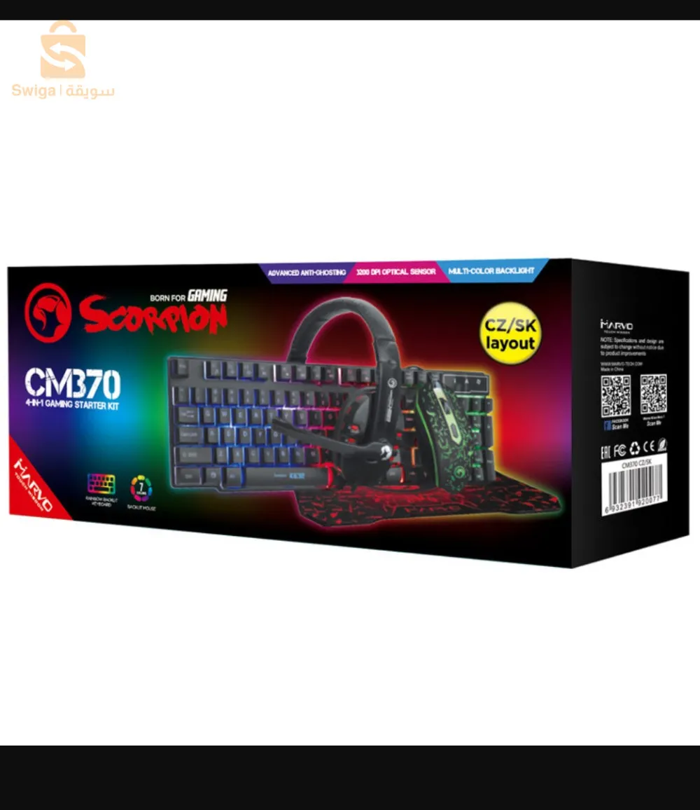 ✅Promotion 30%😍🔥
❎9800
✅6900

✅Pack 4en1 Clavier ⌨️  + Souris + Casque 🎧 avec Tapis de Souris

Marvo Scorpion CM370🦂