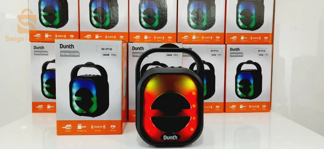 مكبر صوت لاسلكي مع بطارية قابلة للشحن، مكبر صوت بلوتوث 1800 واط DUNTH DU-SP126$👍