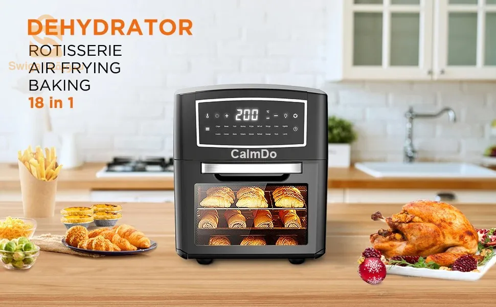 مقلاة كالم دو إير وفرن متعدد الوظائف بدون زيت وشاشة تعمل باللمس، 12 لتر$👍