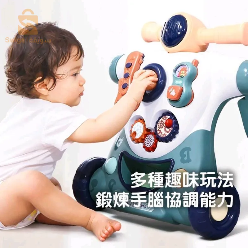 مشاية أطفال 5 في 1 مع موسيقى للأطفال من عمر 6 إلى 18 شهرًا، عربة تعليمية، أداة مساعدة على المشي، متعددة الوظائف$🤍🤍