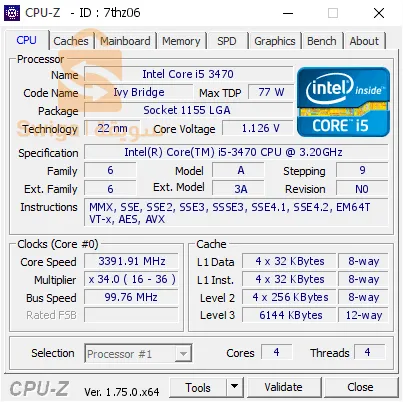 i5-3470 cpu @ 3.20ghzمعالج