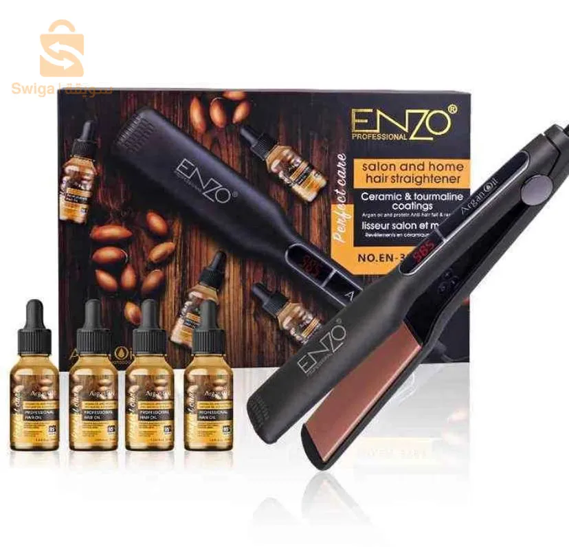 Nom : 🇮🇹 LISSEUR ENZO ARGAN 🇮🇹🍯Prix : 6000 DAMarge : 400 DA Description : مكسِّر الشعر ENZO مع 4 زجاجات صغيرة من زيت الأرغان - سرك للحصول على شعر لامع! 💁‍♀️✨ احصلي على تصفيف مثالي مع تغذية فائقة لشعرك باستخدام الذهب السائل المغربي. 🌿🔥